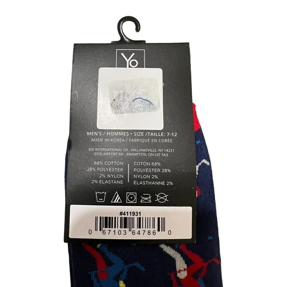 Men's Yo Sox Size 7-12 Navy Ice Hockey Player New with Tags